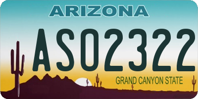 AZ license plate ASO2322