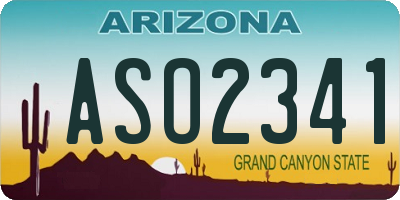AZ license plate ASO2341