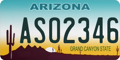 AZ license plate ASO2346