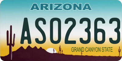 AZ license plate ASO2363