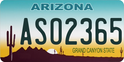 AZ license plate ASO2365