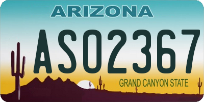 AZ license plate ASO2367