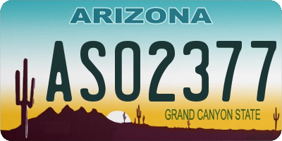 AZ license plate ASO2377