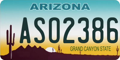 AZ license plate ASO2386
