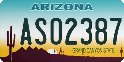AZ license plate ASO2387