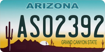 AZ license plate ASO2392