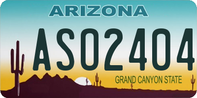 AZ license plate ASO2404