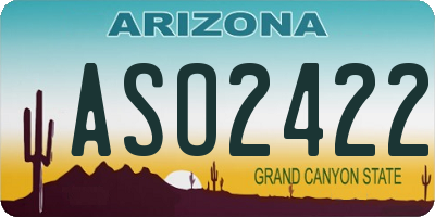 AZ license plate ASO2422