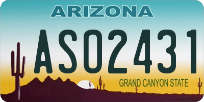 AZ license plate ASO2431