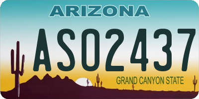 AZ license plate ASO2437