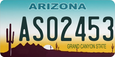 AZ license plate ASO2453