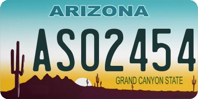 AZ license plate ASO2454