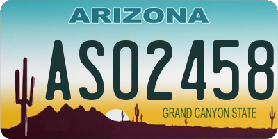 AZ license plate ASO2458