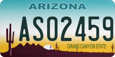 AZ license plate ASO2459