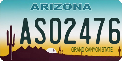 AZ license plate ASO2476