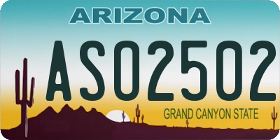 AZ license plate ASO2502