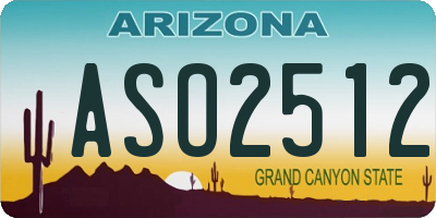 AZ license plate ASO2512