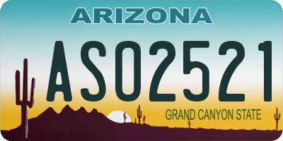 AZ license plate ASO2521