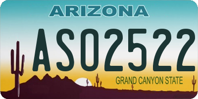 AZ license plate ASO2522