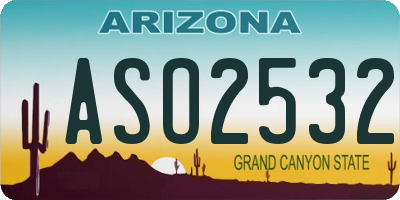 AZ license plate ASO2532