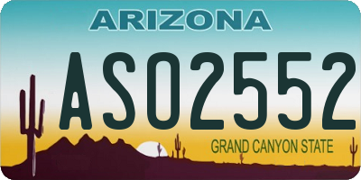 AZ license plate ASO2552