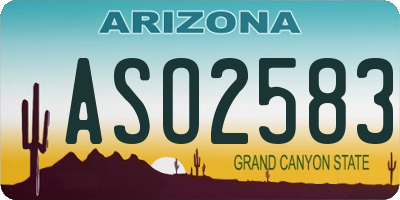 AZ license plate ASO2583