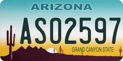 AZ license plate ASO2597
