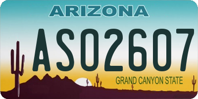 AZ license plate ASO2607