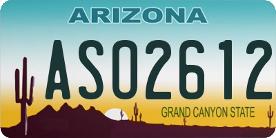AZ license plate ASO2612