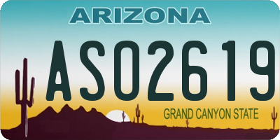 AZ license plate ASO2619