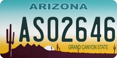 AZ license plate ASO2646