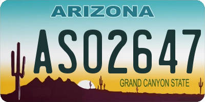 AZ license plate ASO2647