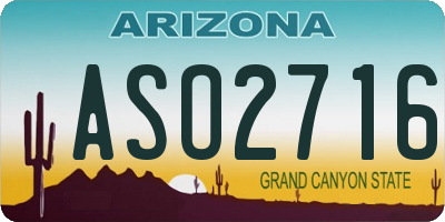 AZ license plate ASO2716