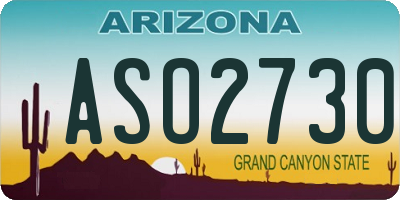 AZ license plate ASO2730