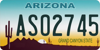 AZ license plate ASO2745