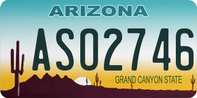 AZ license plate ASO2746