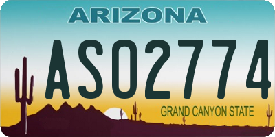 AZ license plate ASO2774