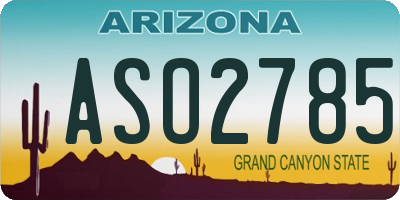 AZ license plate ASO2785