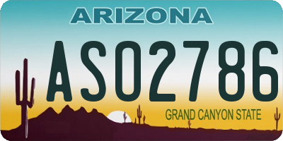 AZ license plate ASO2786