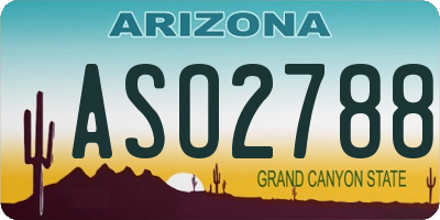 AZ license plate ASO2788