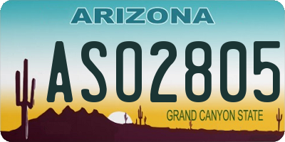 AZ license plate ASO2805
