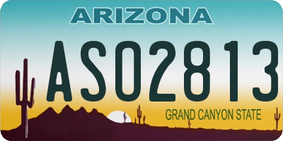 AZ license plate ASO2813