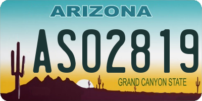 AZ license plate ASO2819
