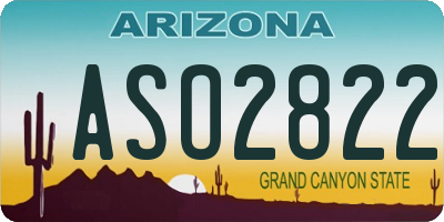 AZ license plate ASO2822