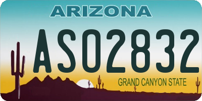 AZ license plate ASO2832