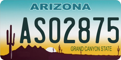 AZ license plate ASO2875
