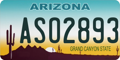 AZ license plate ASO2893