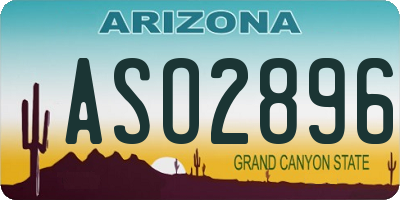 AZ license plate ASO2896