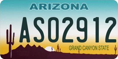 AZ license plate ASO2912