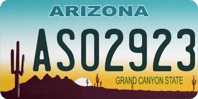 AZ license plate ASO2923